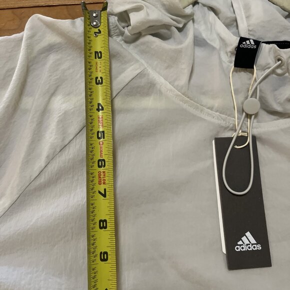 Adidas Mens Sheer Hooded Raincoat Anorak Jacket White NEW Sz XL RSP $70 - Picture 10 of 14